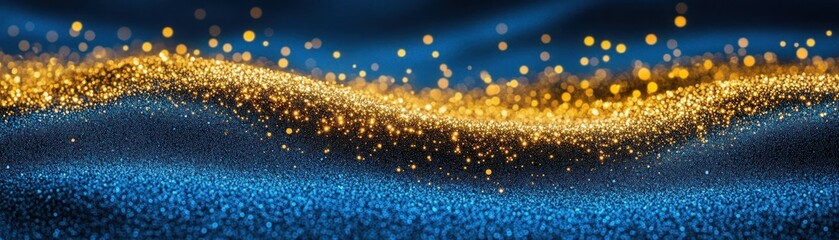 Aufkleber - Abstract image depicting flowing waves of blue and golden light