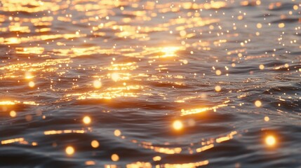 Aufkleber - Gentle ocean waves reflecting sunlight with tiny sparkling lights
