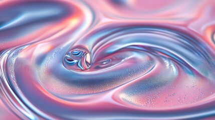Poster - A swirling iridescent surface reflects light with beautiful colors throughout