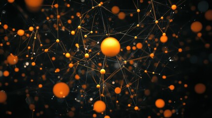 Poster - An abstract representation of connected spheres and lines