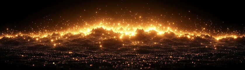 Aufkleber - Abstract representation of illuminated particles across a dark background