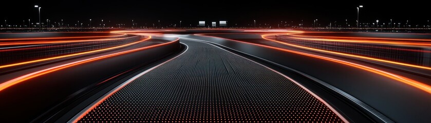 Aufkleber - An abstract futuristic highway design featuring illuminated streaks of light
