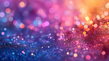 Poster - Colorful bokeh background with vibrant shades of purple, pink, orange, and blue perfect