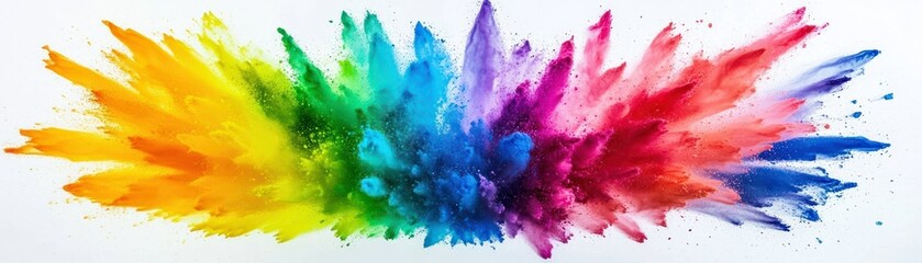 Poster - Colorful powder cloud explosion of various vibrant spectrum colors