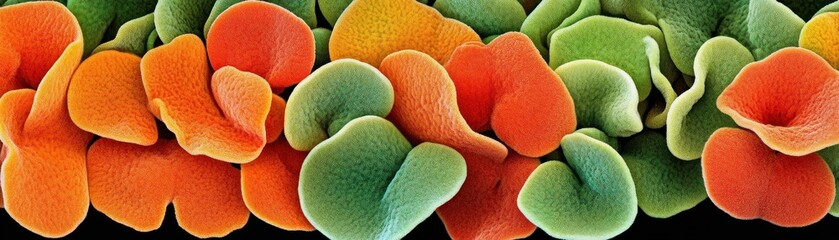 Poster - Colorful and abstract microscopic image of biological organic structures