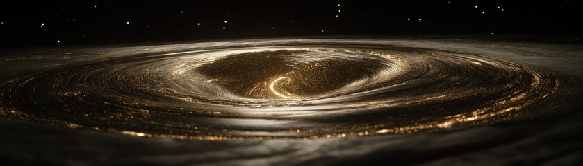 Poster - A digitally rendered depiction of a galactic black hole in space