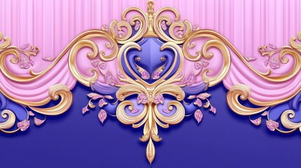 Aufkleber - Decorative floral design with rich colors and elegant details