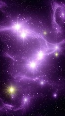 Poster - Brilliant stars and nebulas illuminate the vast purple cosmic expanse