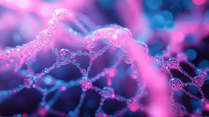 Poster - A detailed artistic rendering of a molecular structure in close up