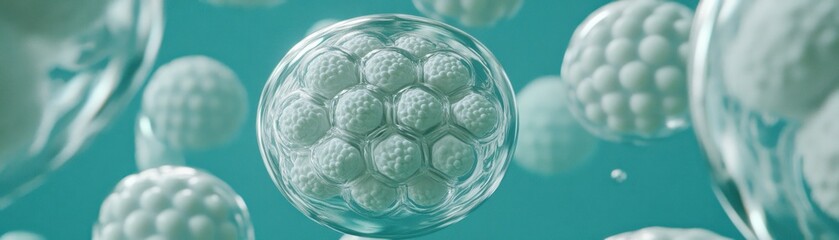 Poster - Microscopic image depicting a scientific concept of cellular growth and development