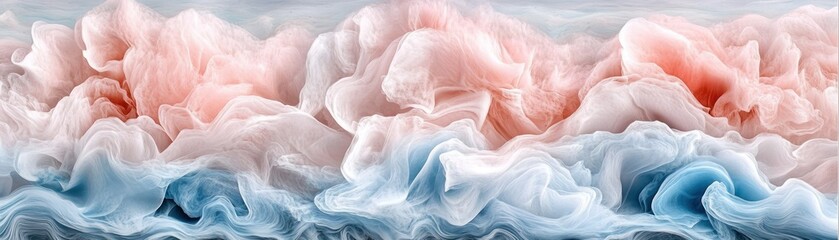 Poster - Abstract depiction of swirling colored clouds in pastel tones