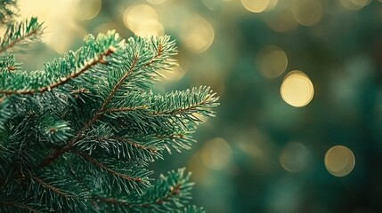 Aufkleber - A close up image depicts green pine tree branches