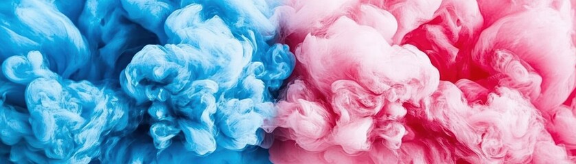 Poster - Artistic Abstract Composition Of Vivid Blue And Pink Smoke