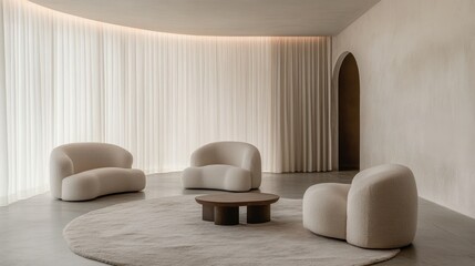 Poster - Modern Interior Design Featuring Stylish Furniture Arrangement and Neutral Tones