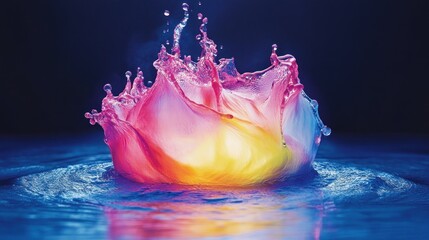 Aufkleber - A colorful water splash creating a beautiful abstract design display