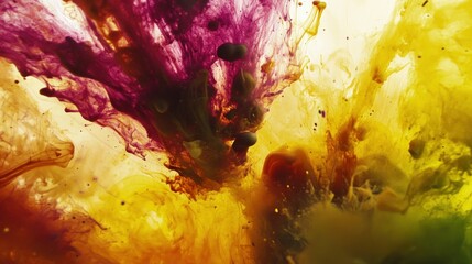 Poster - Abstract colorful paint mixing in clear liquid with various shades