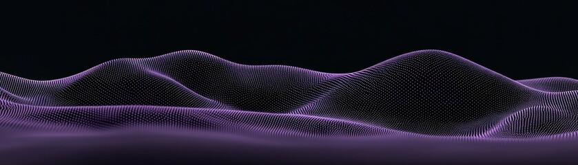 Poster - A purple landscape is formed with small dots in a dark scene