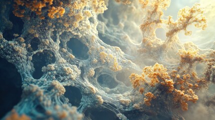 Fototapete - Expanding abstract fractal networks in virtual gigapixel environments artistry technology and digital innovation