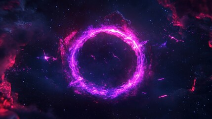 Poster - A vibrant circular energy field exists in the space beyond