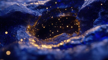 Poster - A beautiful abstract landscape with sparkles and a dark void