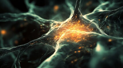 Poster - Visualize abstract glowing neural network virtual environment gigapixel art digital space futuristic concept