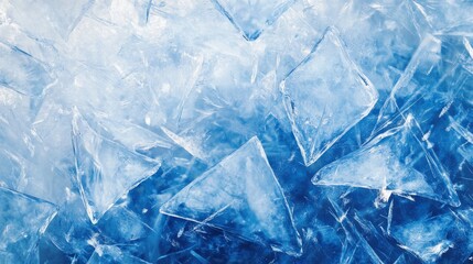 Poster - Creating abstract ice and snow patterns frozen landscape digital art geometric shapes