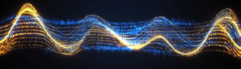 Poster - Abstract representation of data streams with undulating wavy patterns