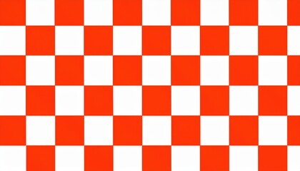Poster - abstract red and white geometric checkered pattern with irregular pixel like distortions, modern digital art background
