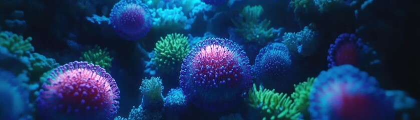 Poster - An underwater close up reveals vibrant coral reef formations