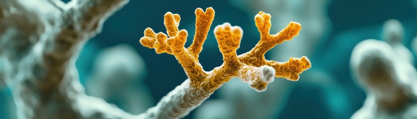 Poster - Detailed view of a branching structure with orange color