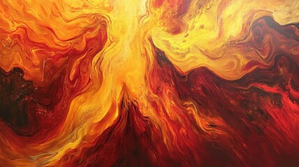 Poster - Flowing fire abstract interpretation studio digital artwork contemporary close-up creative concept