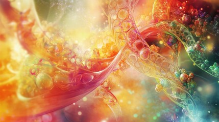 Poster - Artistic depiction of dna strands science lab digital artwork abstract environment close-up view genetic foundation