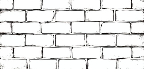 White Brick Wall with Hand-Drawn Style Detailing