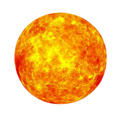 Wall Mural - [transparent background png]fiery sun illustration with vivid texture