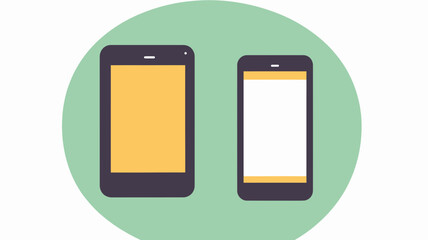 Poster - Vector Illustration of Tablet and Smartphone Icons - Digital Devices for Communication and Technology Concepts - Mobile Tech Graphics