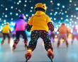 © Paetai - A child enjoys roller skating under colorful lights, capturing the joy of indoor activities.