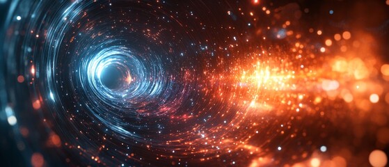 Wall Mural - Background with space spiral and bright flashes, perfect for scientific publications, space book covers or sci-fi projects.