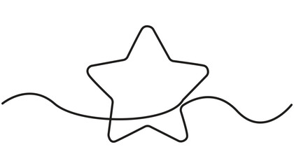 Fototapete - Star continuous one line drawing vector illustration, Premium vector