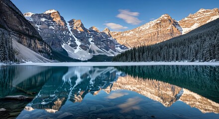 Poster - A beautiful lake with mountains in the background