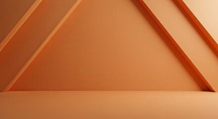 Poster - A room with orange walls and a triangle shaped floor