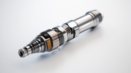 Poster - Close-up of a metallic, cylindrical device with intricate mechanical components.