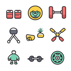 Poster - Vector Illustrations of Fitness, Food, Technology, and Other Icons