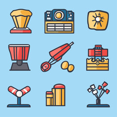 Poster - Set of Flat Design Icons, Vector Illustrations, Graphic Elements, Vector Icons