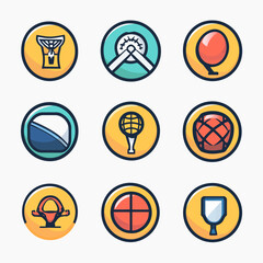 Poster - Collection of Colorful Circle Icons for Various Concepts and Designs