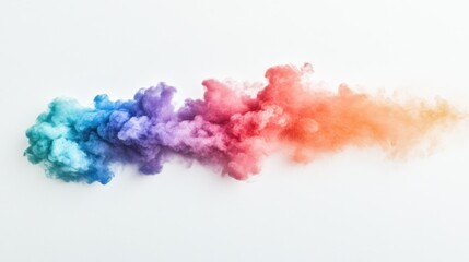 Aufkleber - Colorful smoke cloud isolated on white background.