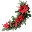 © Molang Visual - [Transparent Background PNG]Christmas Corner Decoration with Poinsettia and Holly