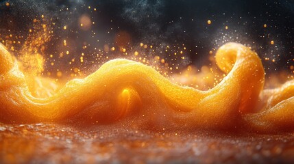 Wall Mural - Abstract flowing, orange substance