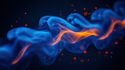 Wall Mural - Abstract swirling blue and orange smoke