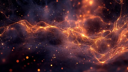 Poster - Visualize abstract flowing neural network digital realm gigapixel art futuristic environment dynamic perspective glowing data concept