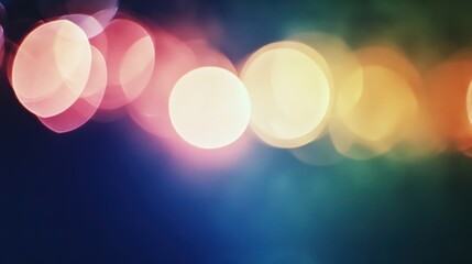 Poster - A soft, blurred background featuring colorful orbs of light, creating a dreamy and abstract atmosphere.
